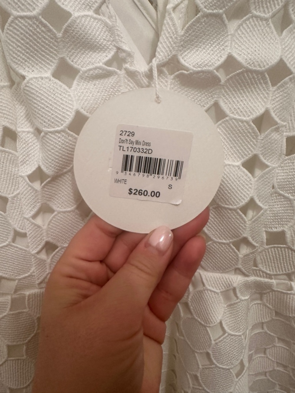 BHLDN White Eyelet Lace Mini Dress - Picture 4 of 7
